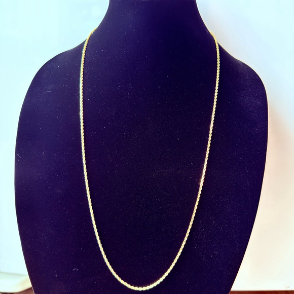 14k Solid Gold Designer Bailey Banks & Biddle 2mm Rope Chain Heavy Necklace 31" - Picture 2 of 6